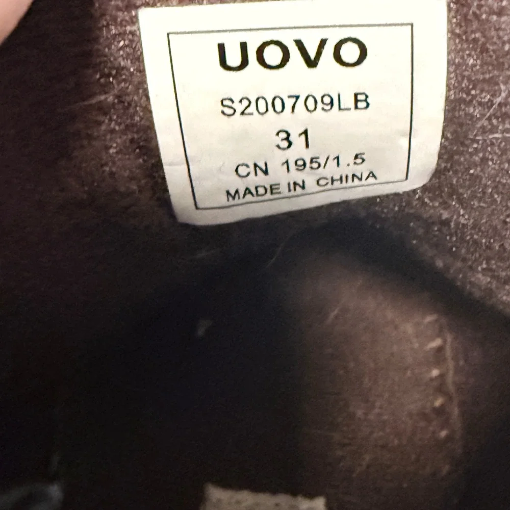 UOVO Kids High Top Side Zip Water-Resitant Hiking Boots,‎ Tan, 31/ 12.5